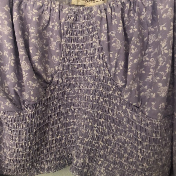 REWIND SIZE M Light purple floral crop top L/S - Picture 6 of 11